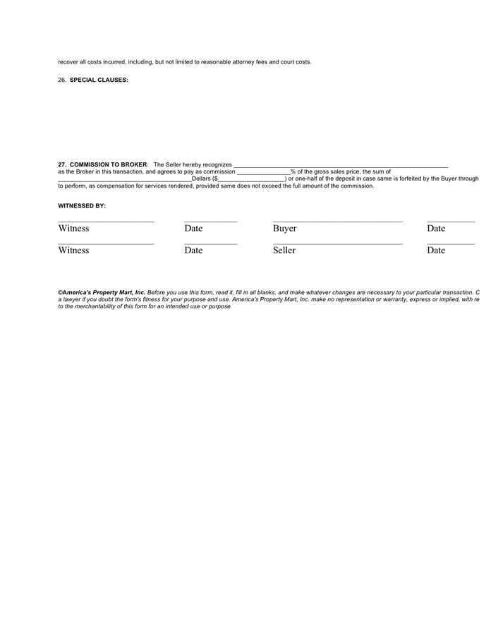 Agreement to sell real estate template in Word and Pdf formats page 3 Agreement to sell real estate template in Word and Pdf formats page 3