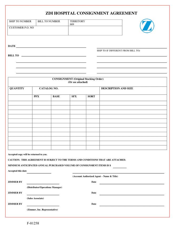 Consignment Agreement Template - download free documents for PDF, Word ...