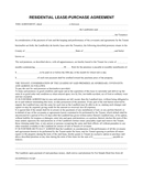 Residential lease - purchase agreement page 1 preview