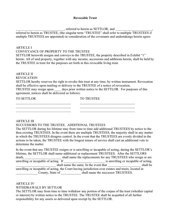 assignment of llc interest to revocable trust form