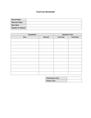 Recipe worksheet template page 2 preview