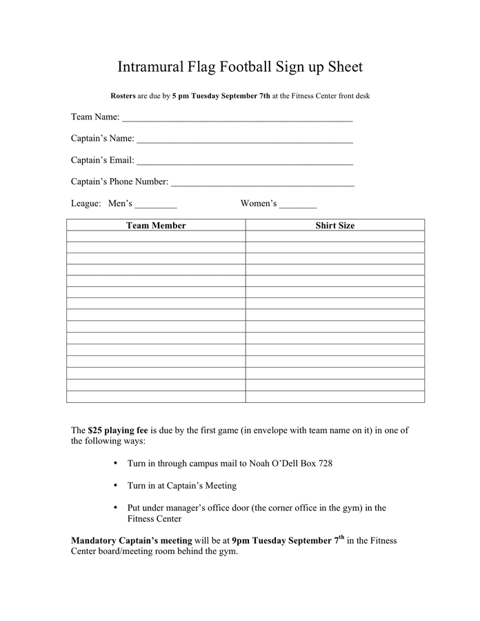 Basketball Sign Up Sheet Template In Word And Pdf Formats