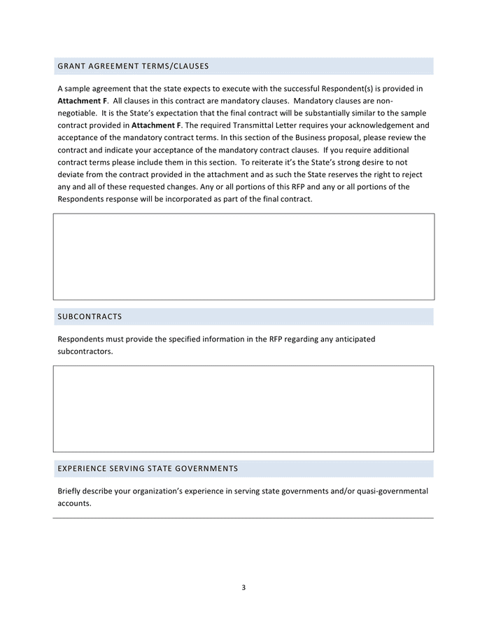 Business proposal template in Word and Pdf formats - page 3 of 4