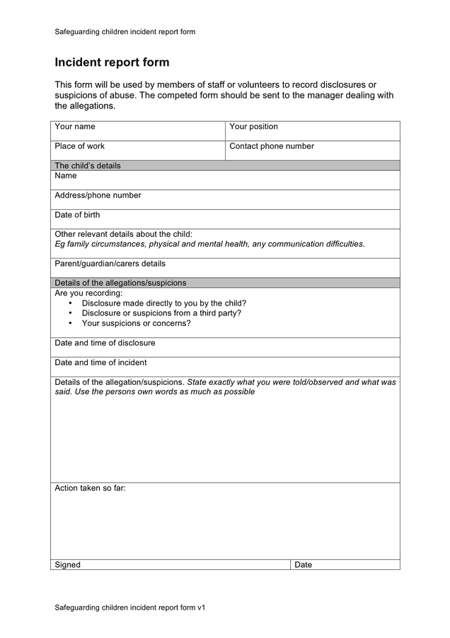 Incident Report Template Download Free Documents For PDF Word And Excel