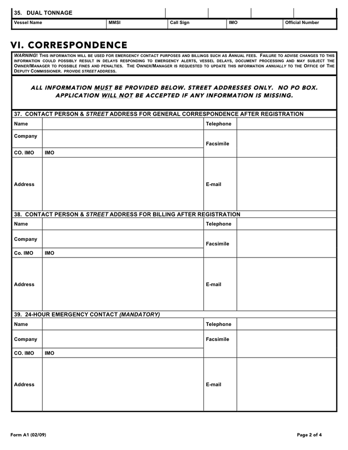 Application for registration of a vessel in Word and Pdf formats - page ...