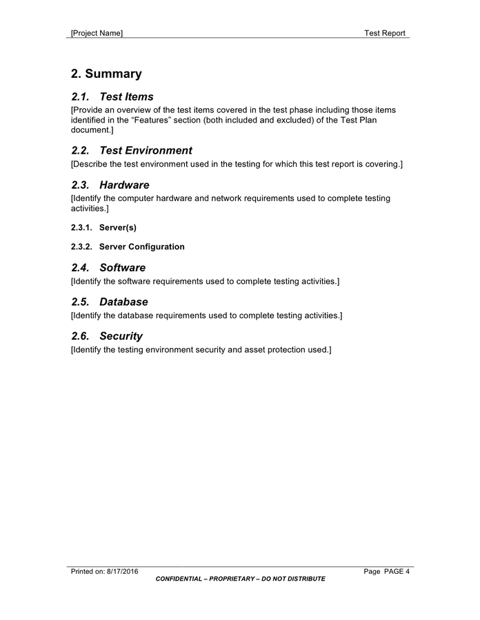 QA test summary report in Word and Pdf formats - page 4 of 12