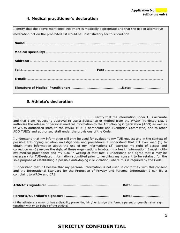Therapeutic Use Exemptions Form In Word And Pdf Formats Page 3 Of 4 Therapeutic use exemptions form in word and pdf formats page 3 of 4