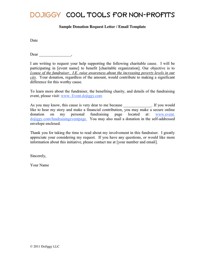 Letter Template For Donations Request