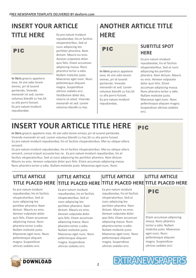 Newspaper Template In Word And Pdf Formats Page 2 Of 2