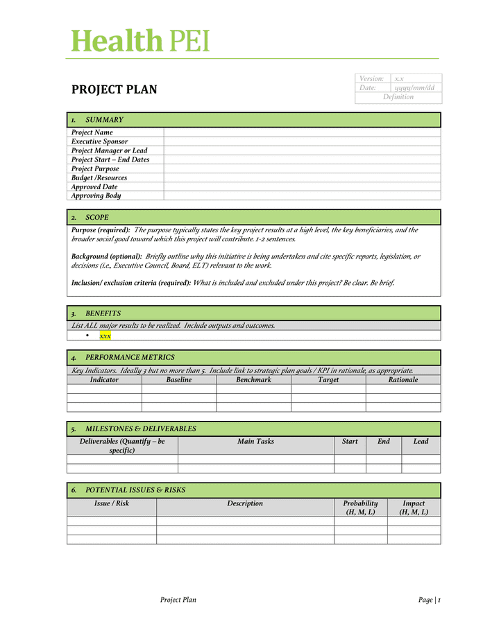 Project Charter Template download free documents for PDF, Word and Excel