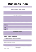 Business plan template page 1 preview