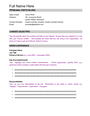 CV template (New Zealand) page 1