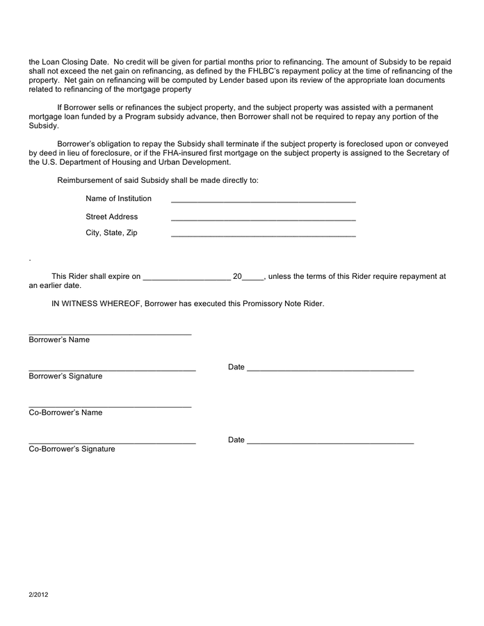 Promissory Note Loan Template