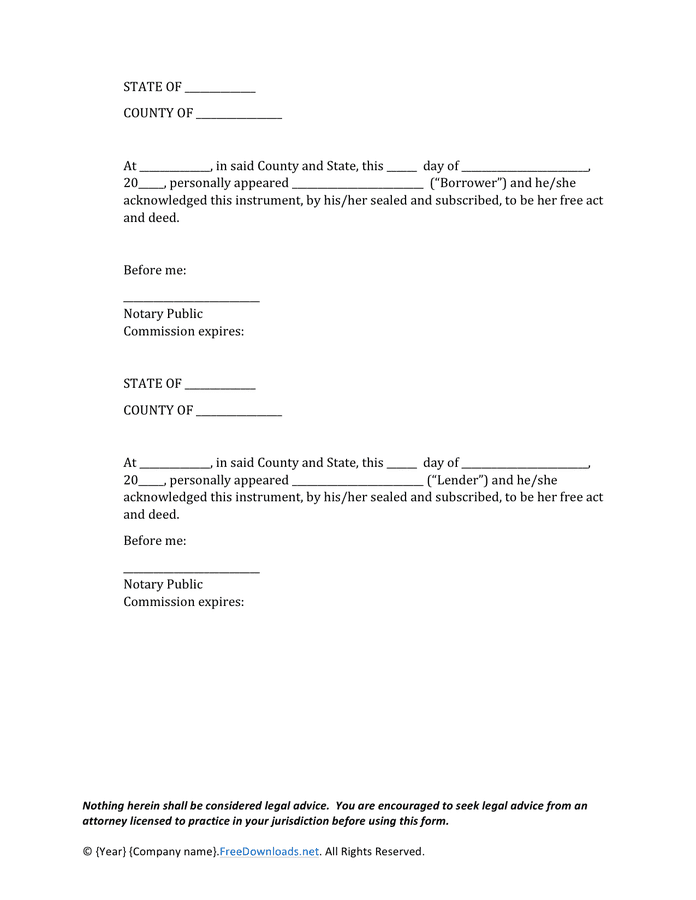 Promissory note template (Minnesota) in Word and Pdf formats page 3 of 3