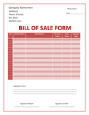 Firearm Bill of Sale Form