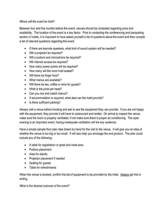 Event Planning In Word And Pdf Formats Page 2 Of 9 Event Planning In Word And Pdf Formats Page 2 Of 9