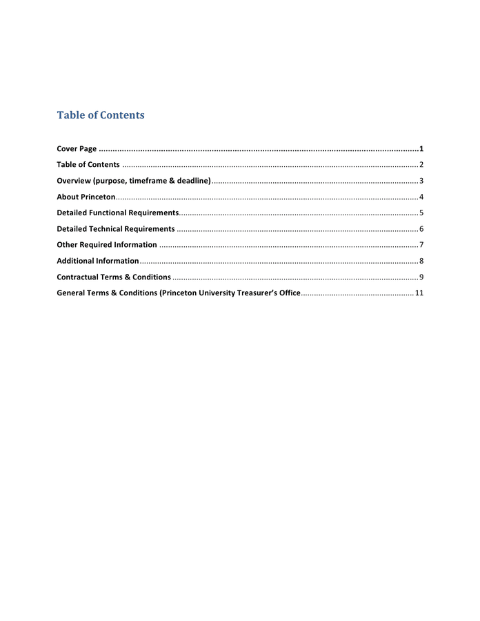 University request for proposal template in Word and Pdf formats - page