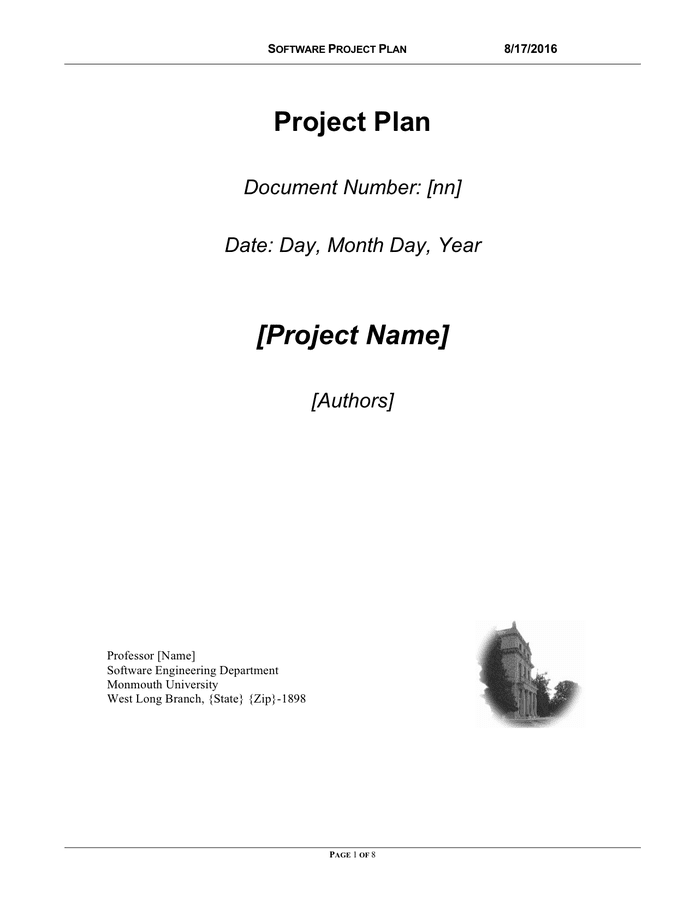 Software Project Plan Template In Word And Pdf Formats   Software Project Plan Template 1 