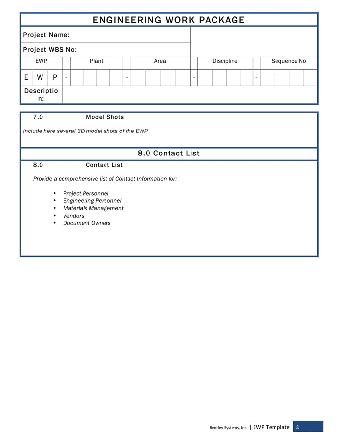 Engineering Work Package Template In Word And Pdf Formats - Page 8 Of 8