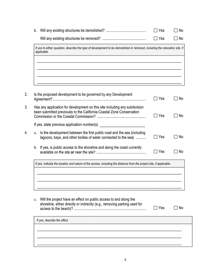 Application for coastal development permit (California) in Word and Pdf ...