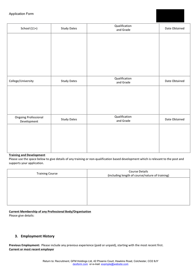 job application form template in word and pdf formats page 2 of 5