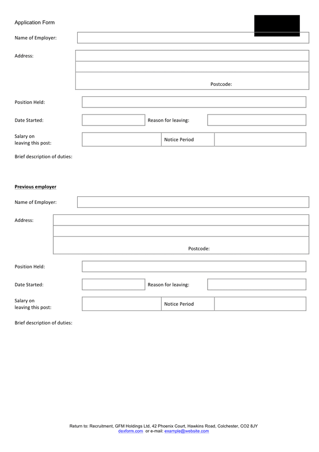 Job application form template in Word and Pdf formats - page 3 of 5