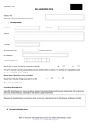Job application form template page 1 preview