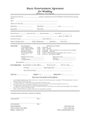 Music entertainment agreement for wedding template page 1 preview