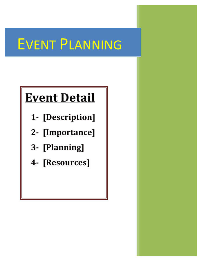 Event Planning Template download free documents for PDF, Word and Excel