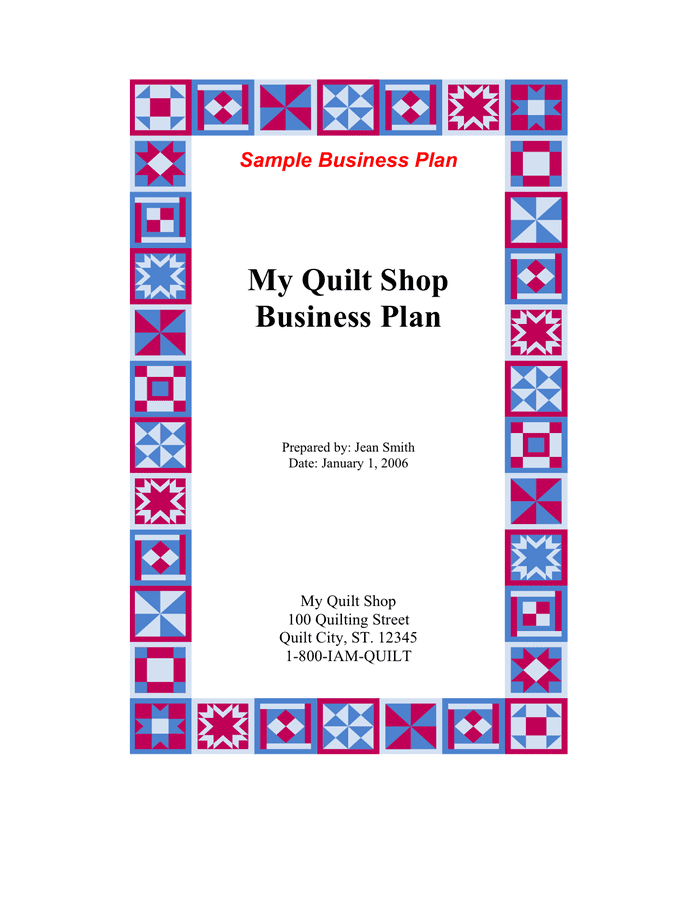 Sample business plan template in Word and Pdf formats