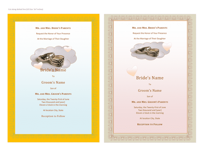 Wedding Invitation Template - download free documents for 