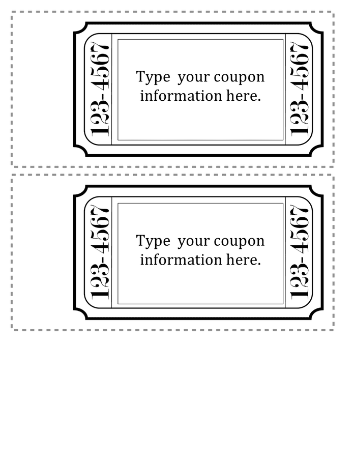 Printable Blank Reward Coupon Template