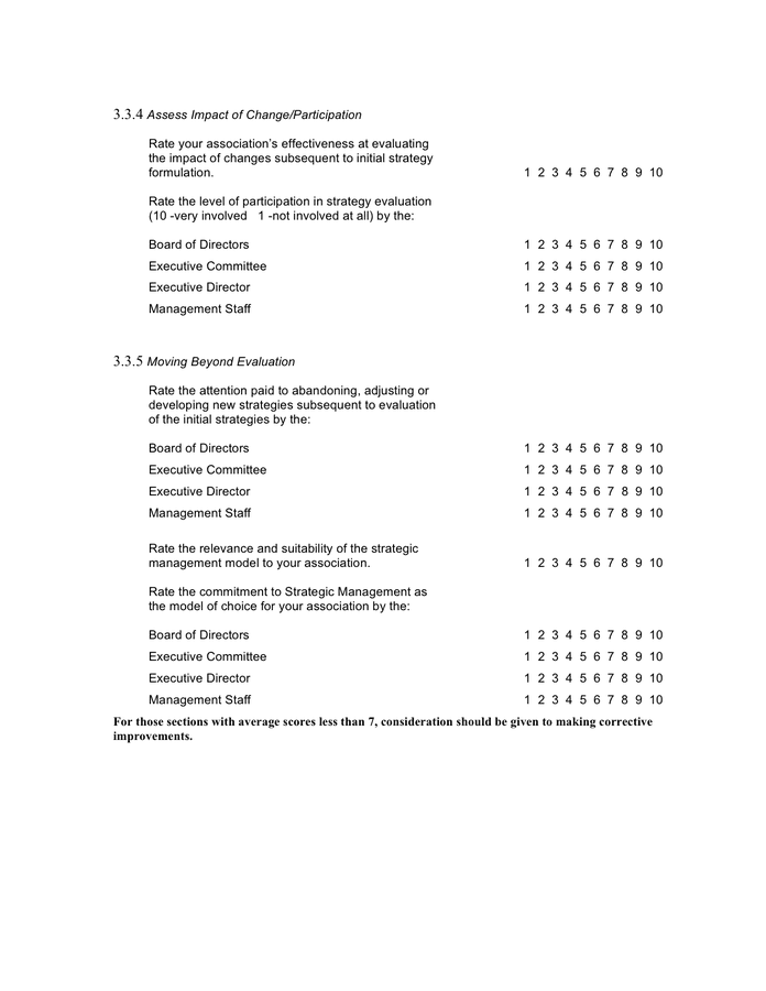 strategic management questionnaire thesis