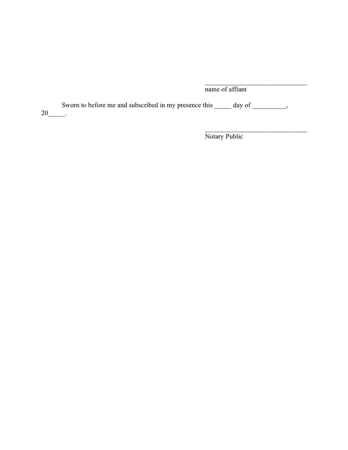 Affidavit for mechanics lien (Ohio) in Word and Pdf formats - page 2 of 2