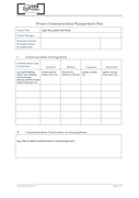Project communication management plan page 1 preview