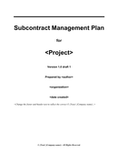 Subcontract management plan template page 1 preview