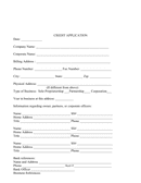 Credit application form page 1 preview