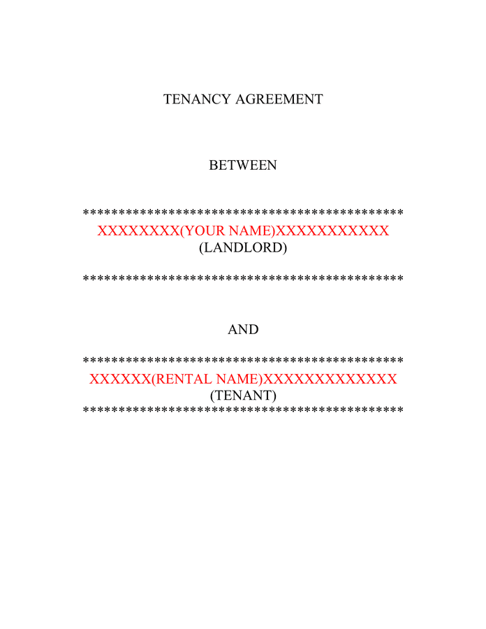 Residential Lease Agreement download free documents for PDF, Word and
