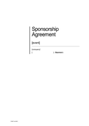 Sponsorship agreement template page 1 preview