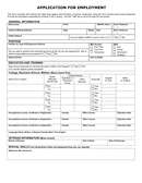 Application for employment sample page 1 preview