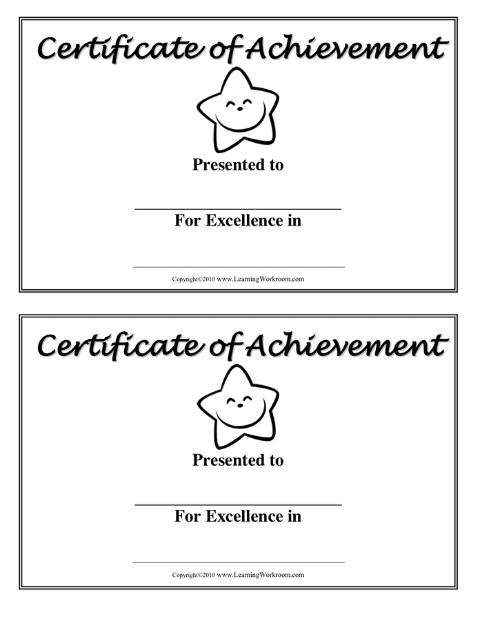 Certificate of Achievement - download free documents for PDF, Word and ...