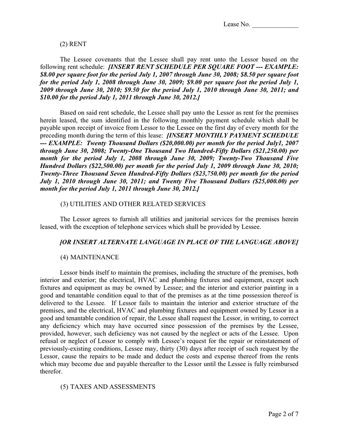 West Virginia contract of lease template in Word and Pdf formats page