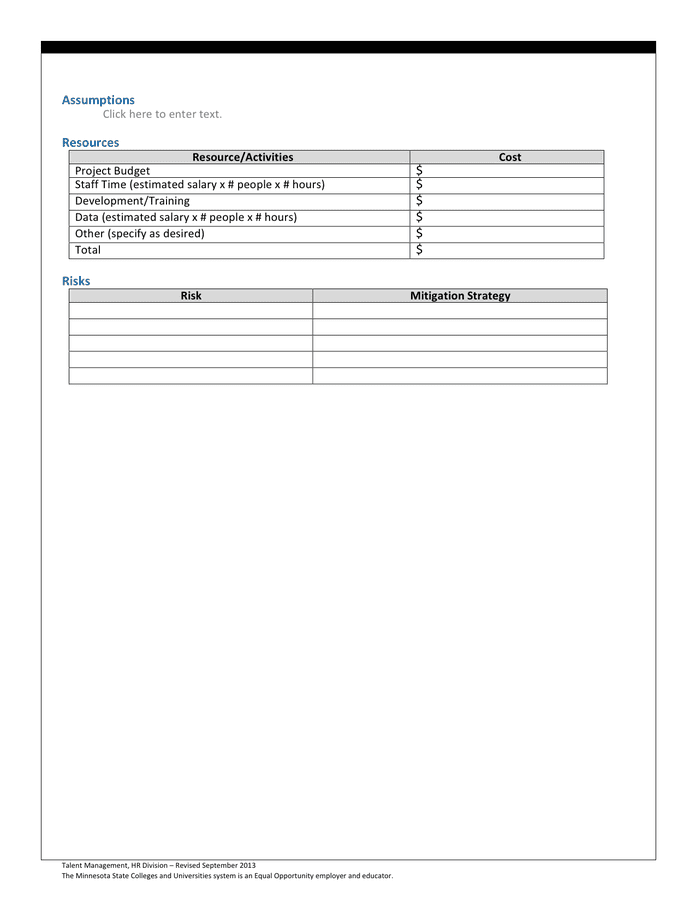 Succession planning project charter template in Word and Pdf formats ...