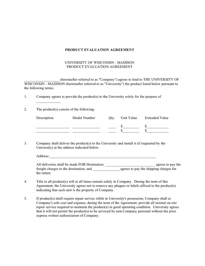 evaluation-agreement-template