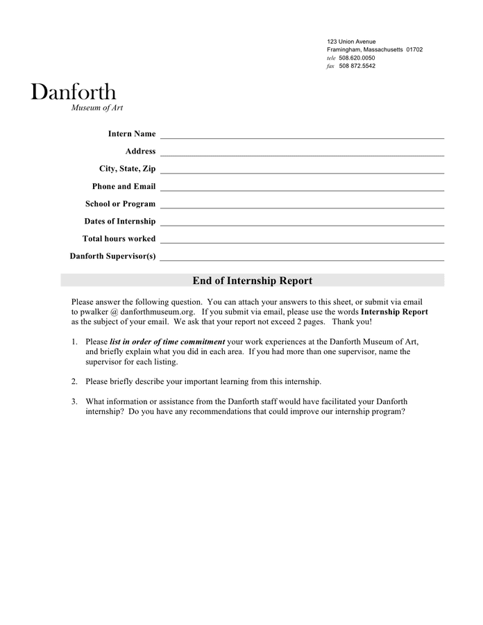 museum-end-of-internship-report-form-in-word-and-pdf-formats