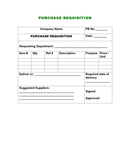 Purchase requisition template page 1 preview