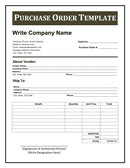 Purchase order template form page 1 preview