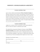 Indemnity and hold harmless agreement template page 1 preview