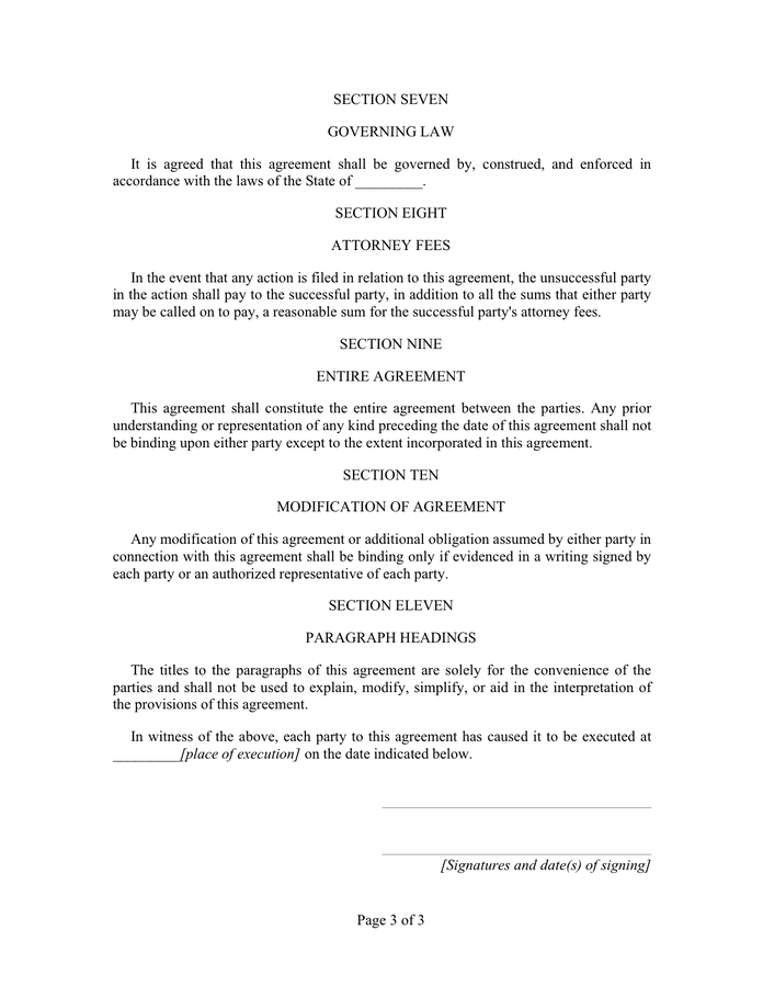 Residential lease agreement template in Word and Pdf formats - page 3 of 3