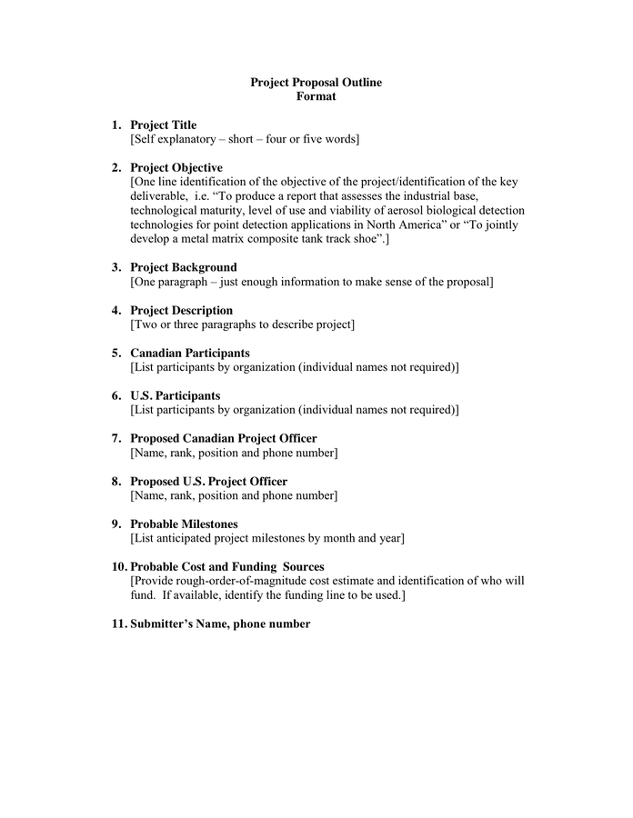 research proposal outline format